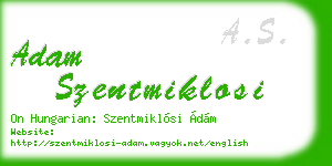 adam szentmiklosi business card